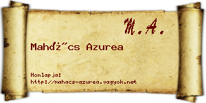 Mahács Azurea névjegykártya